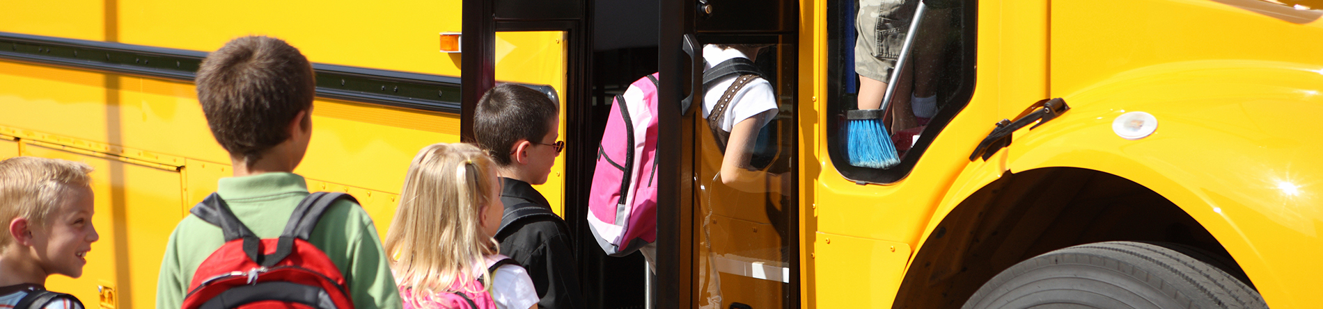 Kids boarding bus